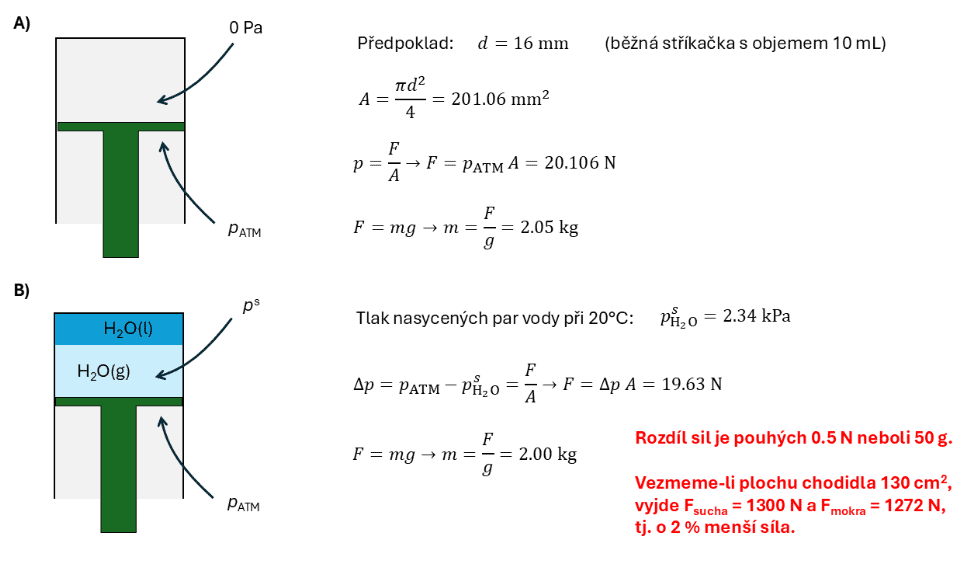 Jaký podtlak vznikne v holince plné vody ve chvíli, kdy vytáhneme nohu? 1 image