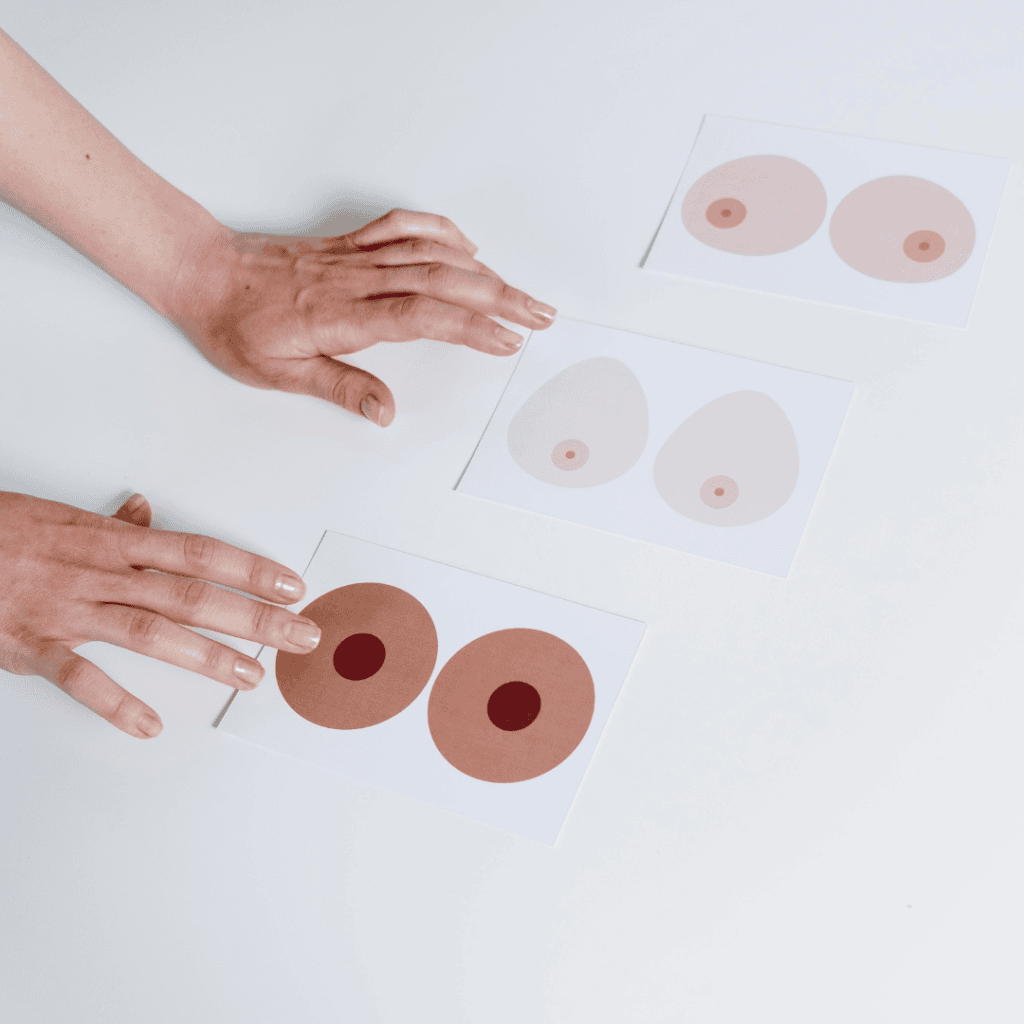 nákres prsních bradavek