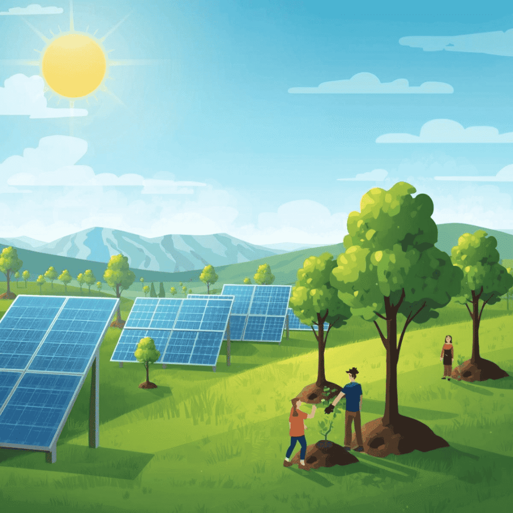 sázení stromů a obnovitelné zdroje