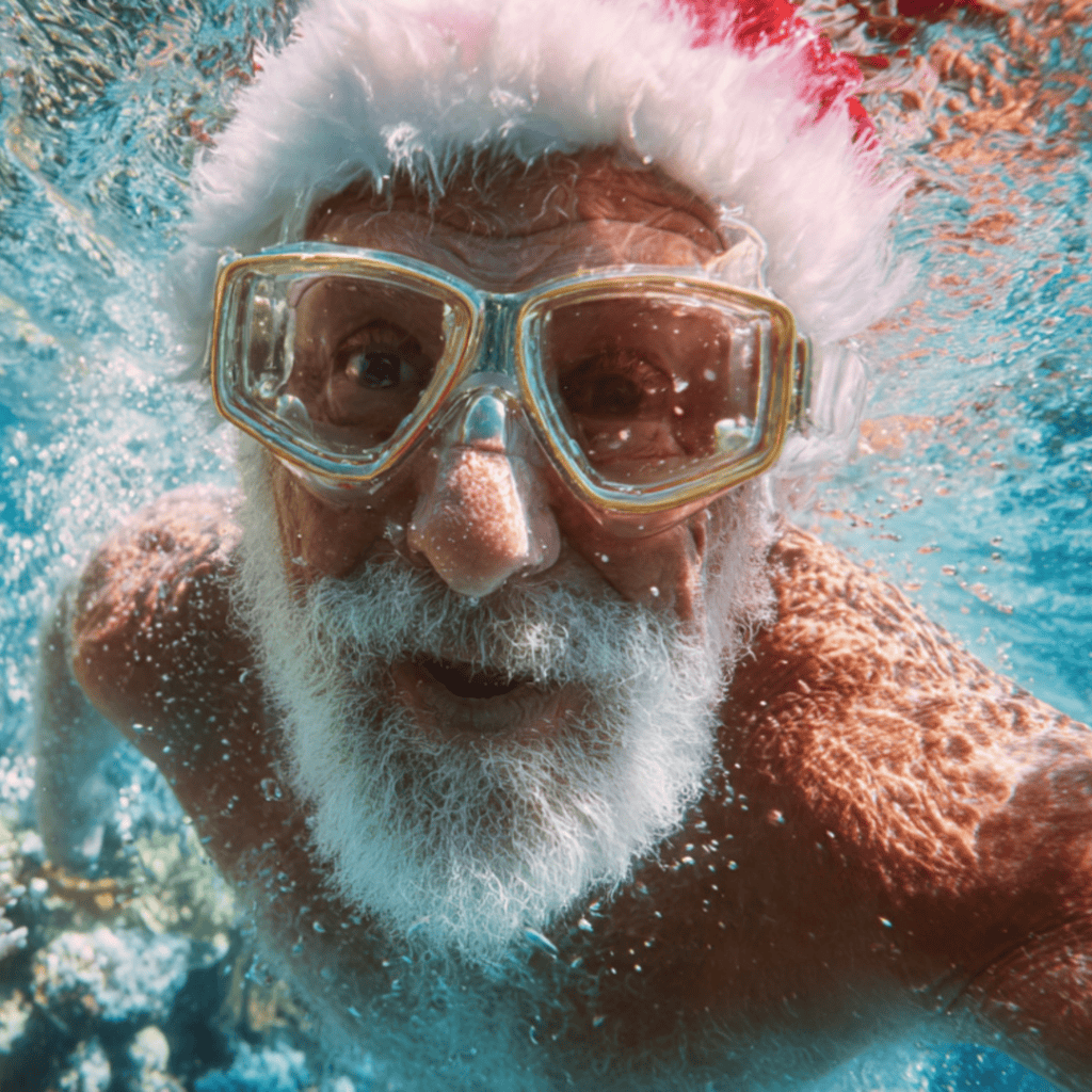 potápeč v brýlích